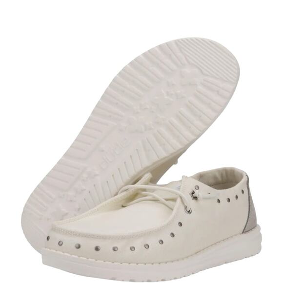 Hey Dude Shoes Womens Size 7 Wendy Star Studded White Comfy Beach Casual NEW - Picture 14 of 15